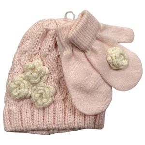 Pink hat and mittens - baby (up until 1 year)
